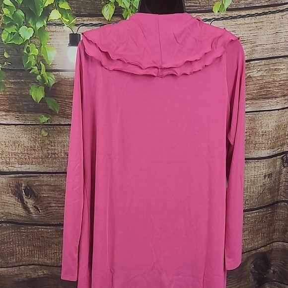 Pink Ruffled Cardigan Sweater - Picture 3 of 6